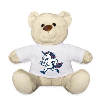 Fast Running Unicorn Athletic Power Maskottchen - Teddy - Weiß - Vorne