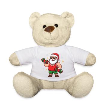 Weihnachtsmann-Gewichtheber-Lustiges Workout-Weihn - Teddy - Weiß - Vorne