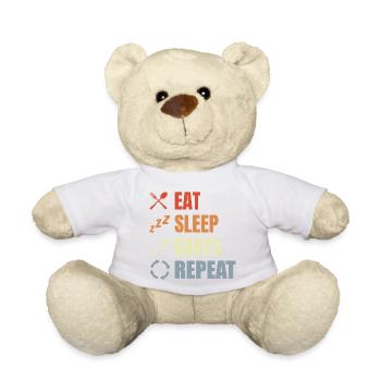 Eat Sleep Darts Repeat - Teddy Bear - white - Front