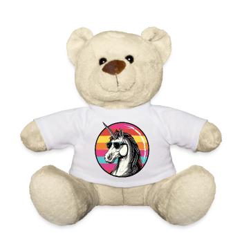 Unicorn mit Sonnenbrille Sunset - Teddy - Weiß - Vorne