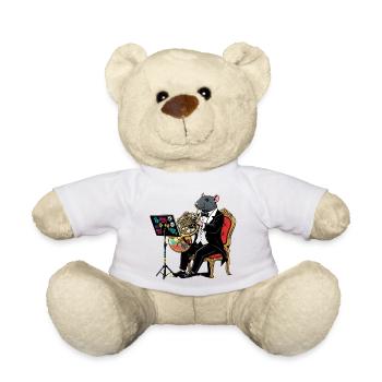 S-Horn-Jazzrat im Smoking mit Tuba - Teddy - Weiß - Vorne
