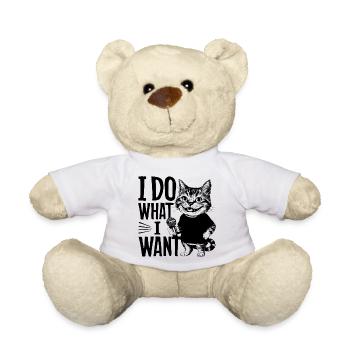 Lustiger Katzentee Ich mache, was ich will - Teddy - Weiß - Vorne