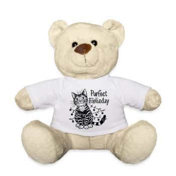 Festive cat and fairy lights - Teddy Bear - white - Front
