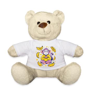 Meditierender Affe mit Bananen - Teddy - Weiß - Vorne