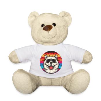 Sunglasses Dog in Rainbow - Teddy Bear - white - Front