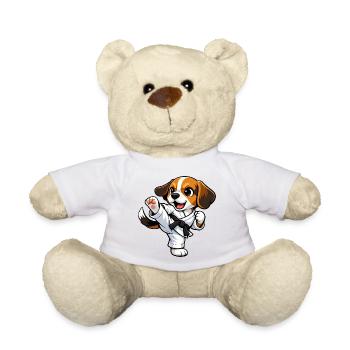 Beagle Dog Karate Kick Arts martiaux Arts martiaux - Nounours - blanc - Devant