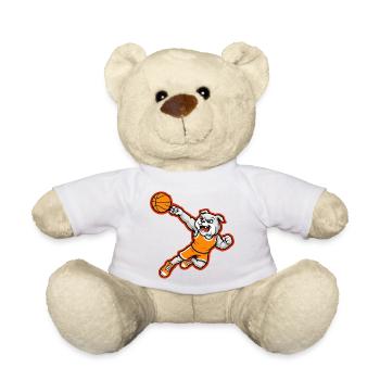 Bulldog Basketball Dunk Maskottchen - Teddy - Weiß - Vorne