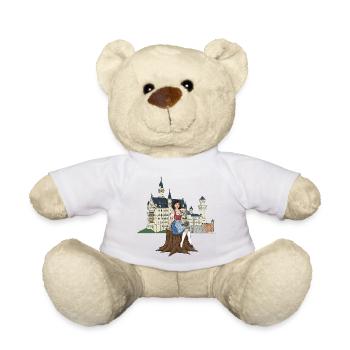 Bayerisches Pin-up für Neuschwanstein - Teddy - Weiß - Vorne