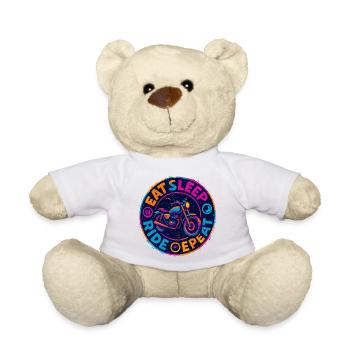 Eat Sleep Ride Repeat - Motorcycle - Biker - Teddy Bear - white - Front
