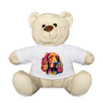 Farbenreiches Hundporträt Pop-Art - Teddy - Weiß - Vorne