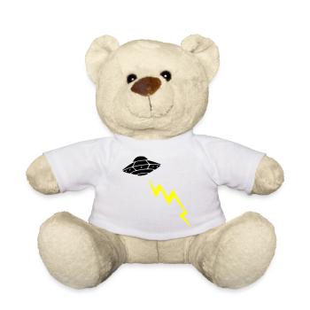 UFO Invasion Blitz Angriff Alien Vektor - Teddy - Weiß - Vorne