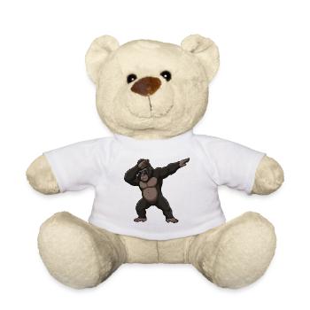 Dabbing Gorilla – Funny Animal Cartoon Motif - Teddy Bear - white - Front