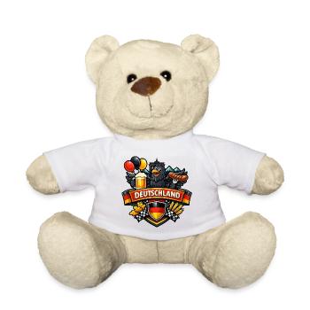 Deutschland Cartoon Bier Wurstflagge - Teddy - Weiß - Vorne