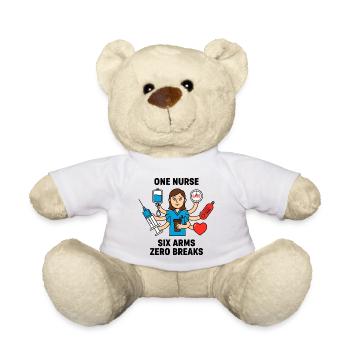 Überfordertes Multitasking-Chaos der Krankenschwester - Teddy - Weiß - Vorne