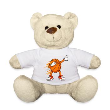 Basketball-Dabbing-Maskottchen lustige Sportarten - Teddy - Weiß - Vorne