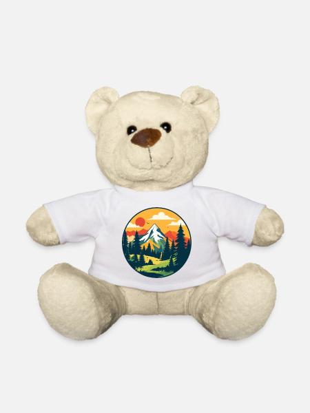 Wald Berge Natur Wandern Bergsteigen Motiv - Teddy - Weiß