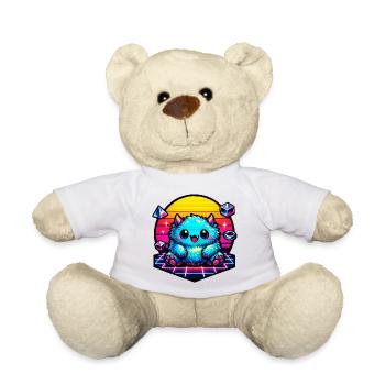 Neon fluffy monster - Teddy Bear - white - Front