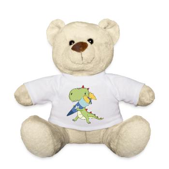 Dino avec cône d’école - Nounours - blanc - Devant