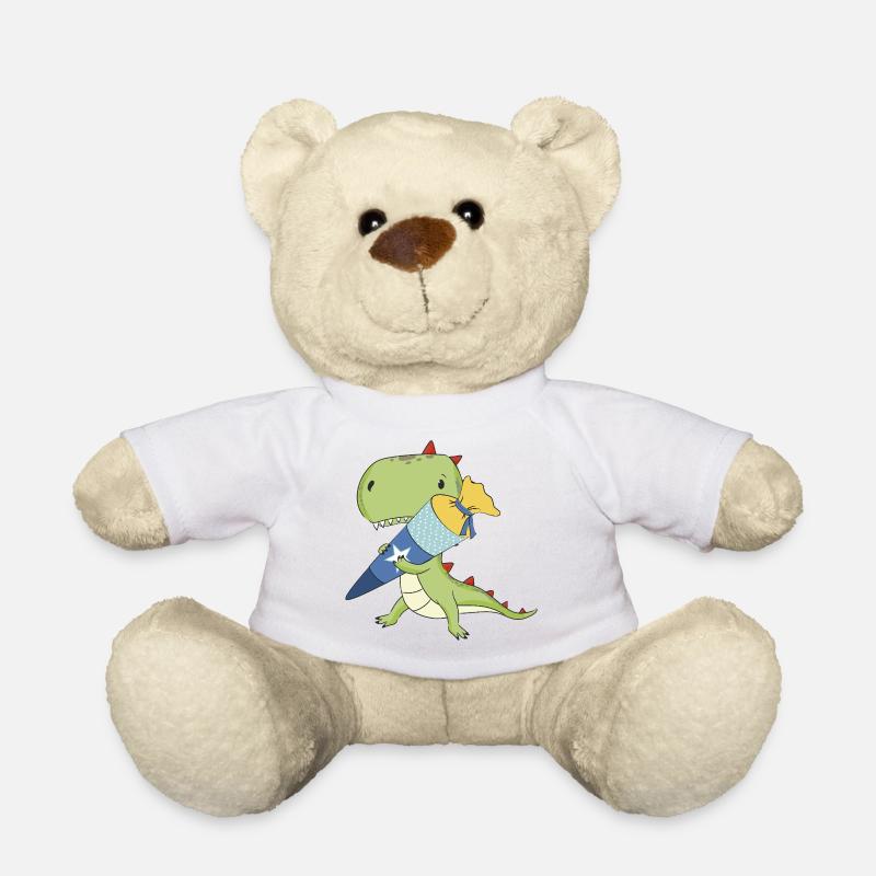 Dino with school cone - Teddy Bear - white