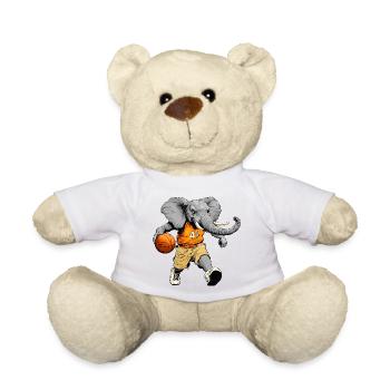 Elephant Basketball Player / Basketball Elephant - Teddy Bear - white - Front