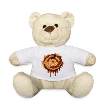 Tree Slice in Graffiti Style with Splashes of Paint - Teddy Bear - white - Front