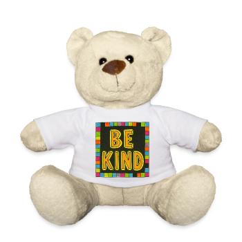 Be Kind Mosaic Border Bold Letters - Teddy Bear - white - Front
