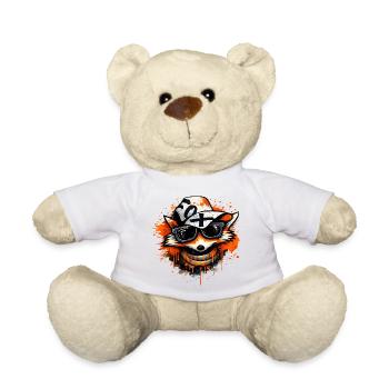 Cooler Fuchs mit Kappe und Sonnenbrille  - Teddy - Weiß - Vorne