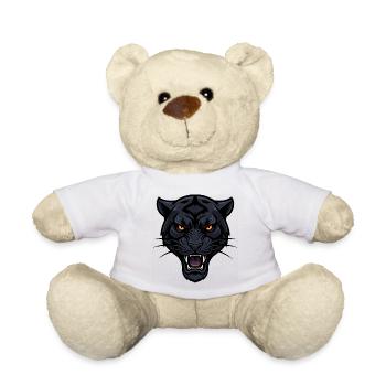 Nachtleopardenkopf mit feurigen Augen - Teddy - Weiß - Vorne