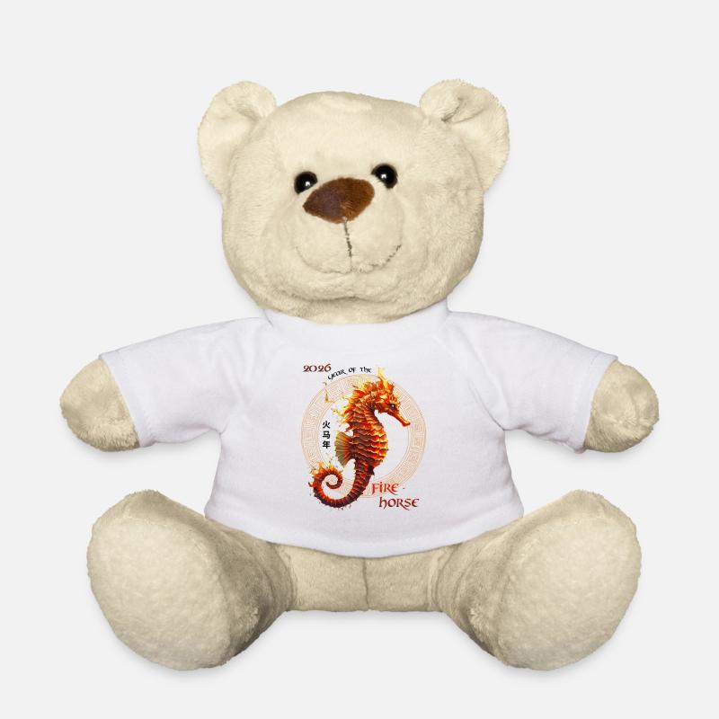 Hippocampe de Feu 2026 – Année de bébé 2026 - Nounours - blanc