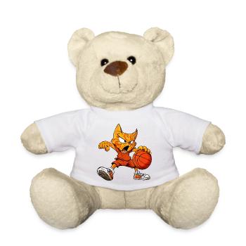 Basketball Cats - Cool Cat - Teddy Bear - white - Front