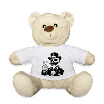 Squelette de la fête de garçon du marié - Nounours - blanc - Devant