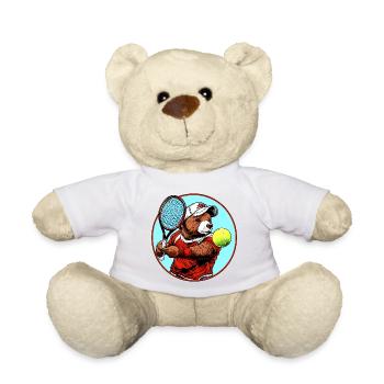 Bären Tennisspieler / Tennis Bär - Teddy - Weiß - Vorne