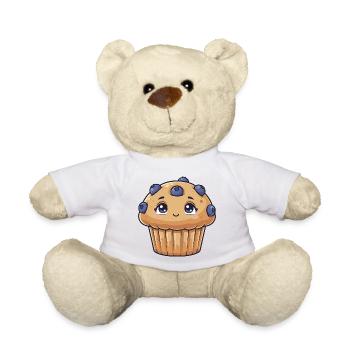 Dessin animé Kawaii Blueberry Muffin - Nounours - blanc - Devant