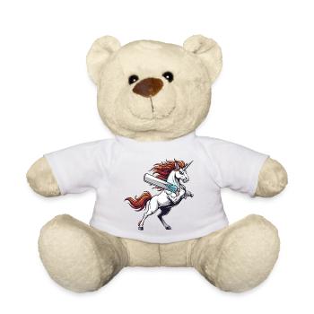 Einhorn Krieger Mit Energie Keule Fantasy - Teddy - Weiß - Vorne