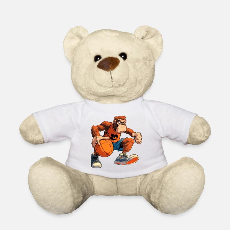 Monkey Basketball Player / Hooper - Teddy Bear - white