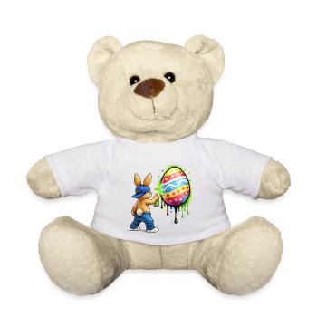 Graffiti bunny with Easter egg - Teddy Bear - white - Front