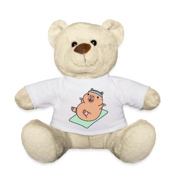 Lustiges Capybara-Workout Niedliches Yoga-Gym-Tier - Teddy - Weiß - Vorne