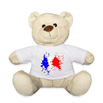 Éclaboussure du drapeau français - Nounours - blanc - Devant