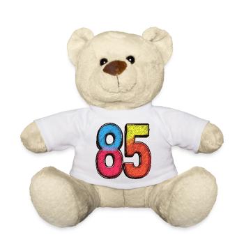 85 Zahl Bunt - Teddy - Weiß - Vorne