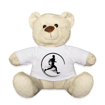 Running Marathon Woman Silhouette - Teddy Bear - white - Front