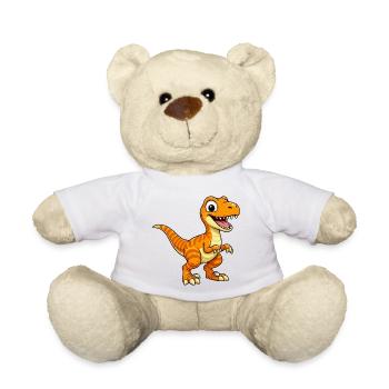 Dino Velociraptor Dinosaur - Teddy Bear - white - Front
