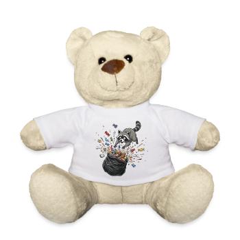 Waschbär Trash-Party Müllchaos - Teddy - Weiß - Vorne