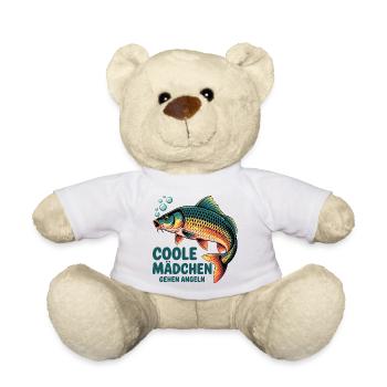Coole Mädchen Angeln Karpfen - Teddy - Weiß - Vorne