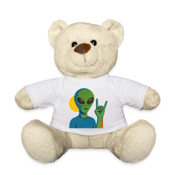 Neon Alien Rock Sign - Teddy Bear - white - Front