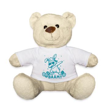 Draps de Pâques drôles Lapin de Pâques Bääm - Nounours - blanc - Devant