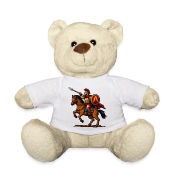Pixel Knight on Horse - Teddy Bear - white - Front