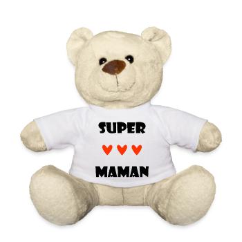 SUPER-MAMA. HERZ. ICH LIEBE MAMA. MAMA. PARTEI - Teddy - Weiß - Vorne