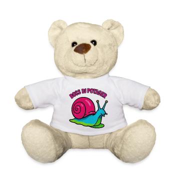 Snail Chef of the Vegetable Garden - Retro Comic - Teddy Bear - white - Front