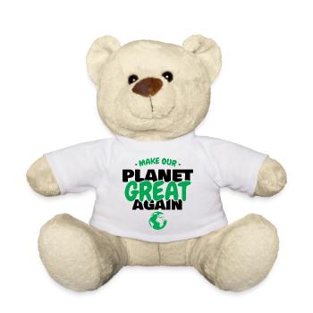 Graphique de la Journée de la Terre écologique « Make Our Planet Great » - Nounours - blanc - Devant