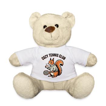 Cozy Tennis Club,  cute squirrel Tennis Shirt - Teddy - Weiß - Vorne